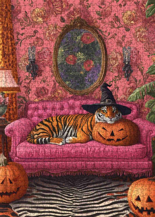 Halloween Tiger Lounge Jigsaw Puzzle