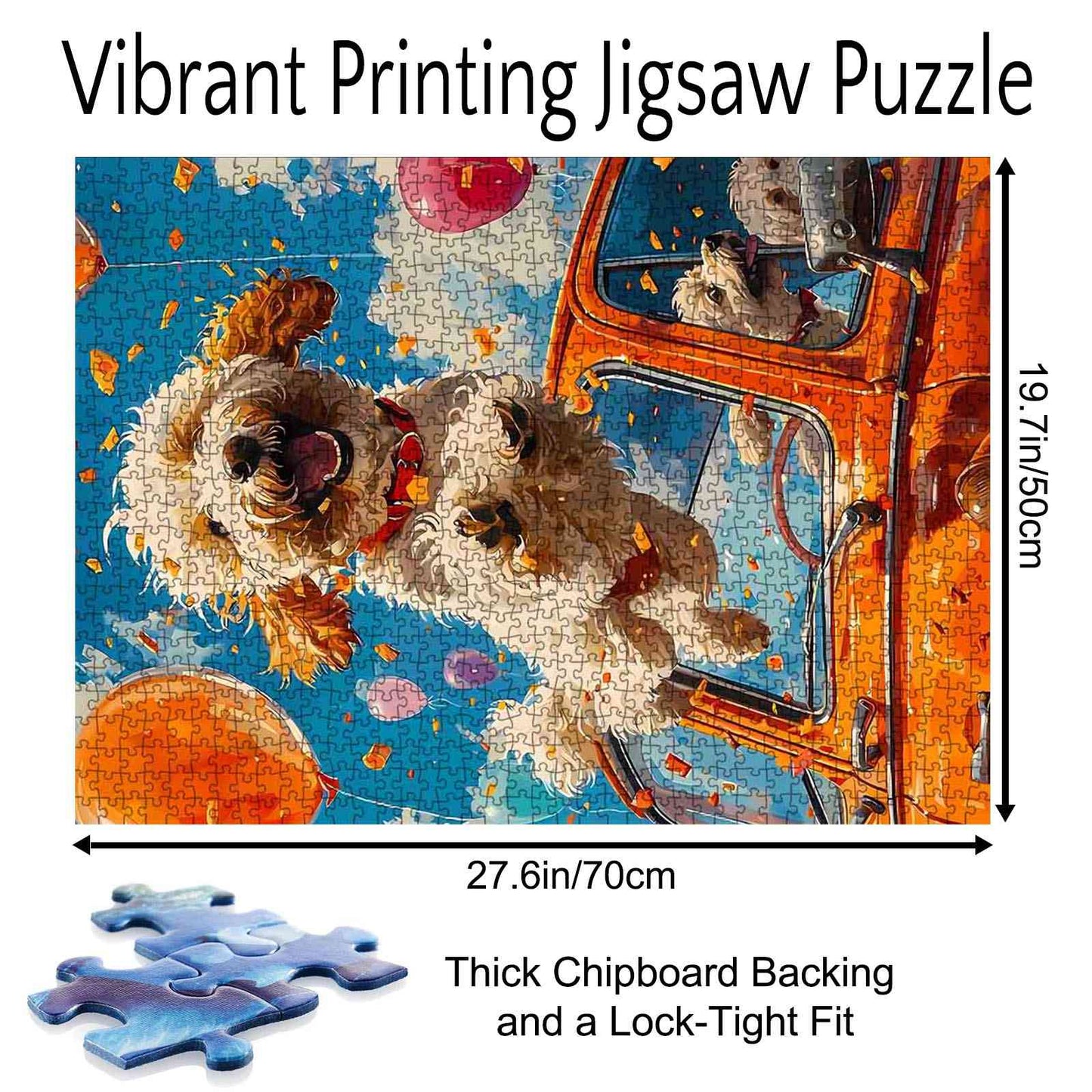 Happy Dog Jumping Out of Car Jigsaw Puzzle