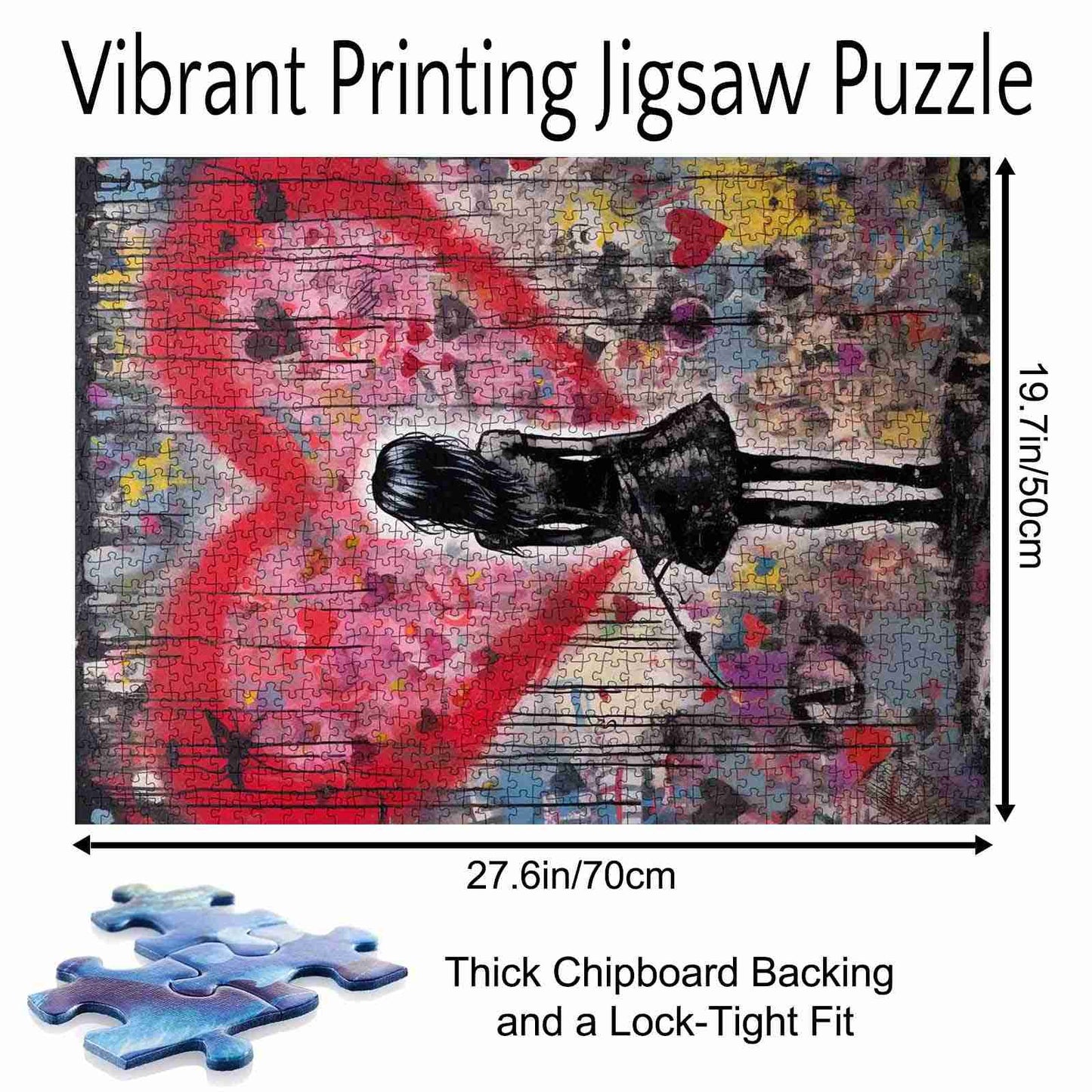 Heart-shaped Butterfly Graffiti Jigsaw Puzzle