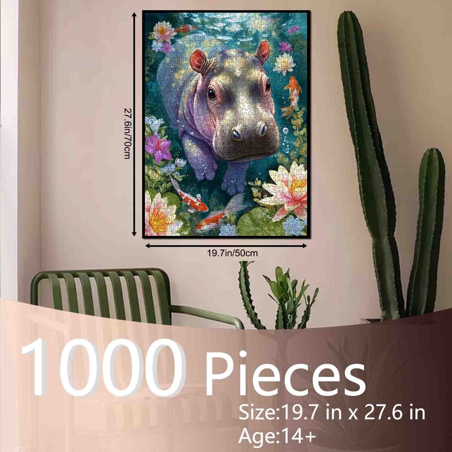 Hippo Pond Adventure Jigsaw Puzzle