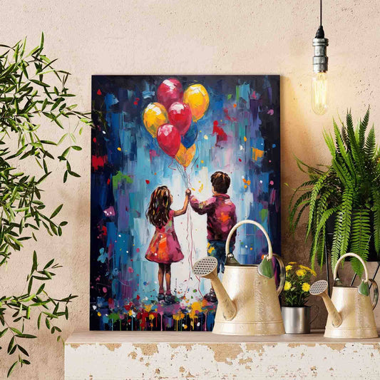 Holding Balloons Together Paint by Numbers