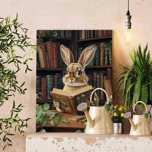 Intellectual Bunny in the Library Paint by Numbers