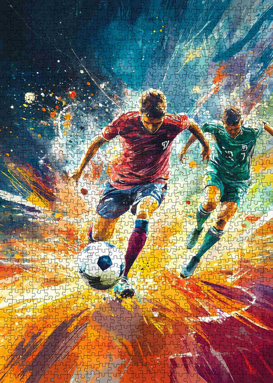 Intense Soccer Match Jigsaw Puzzle