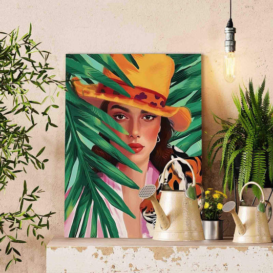 Jungle Muse with Tiger Paint by Numbers