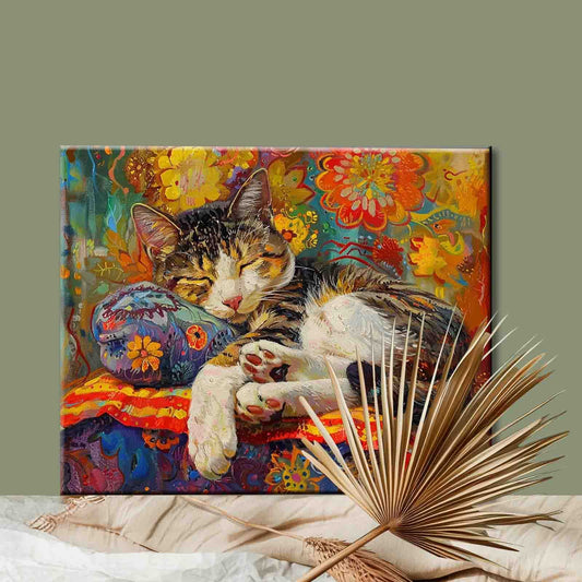Kitten Sleeping on the Pillow Paint by Numbers