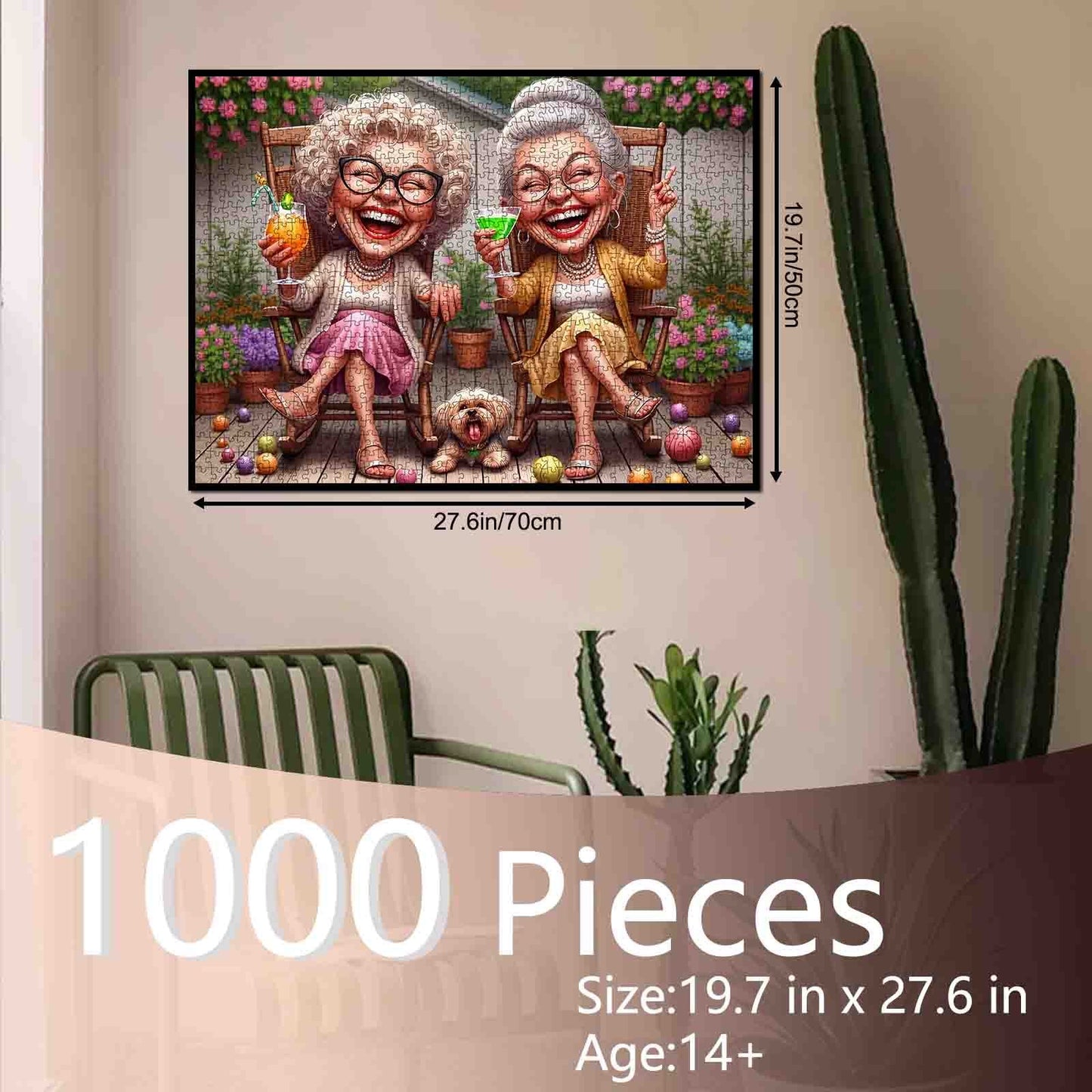 Laughing Grandmas Garden Party Jigsaw Puzzle