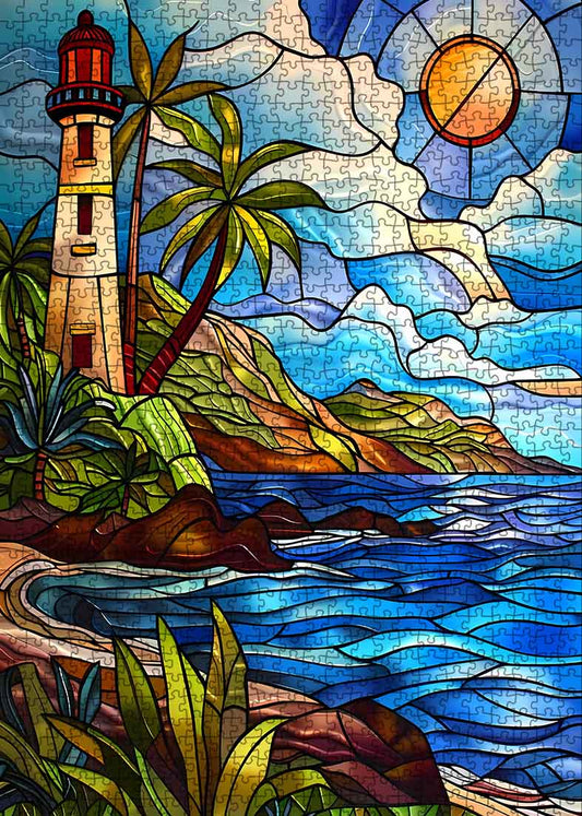 Lighthouse Stained Glass Jigsaw Puzzle