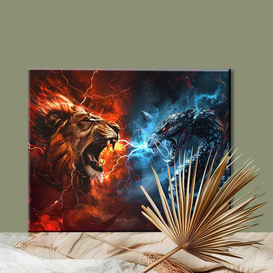 Lion vs Snake Paint by Numbers