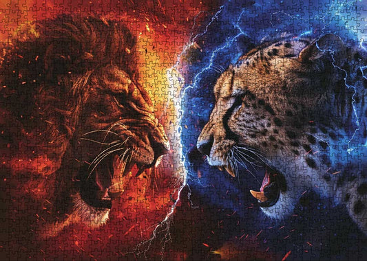 Lion vs Cheetah Jigsaw Puzzle