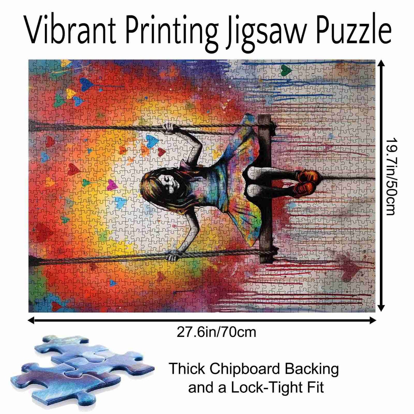 Little Girl Swing Street Pop Art Jigsaw Puzzles