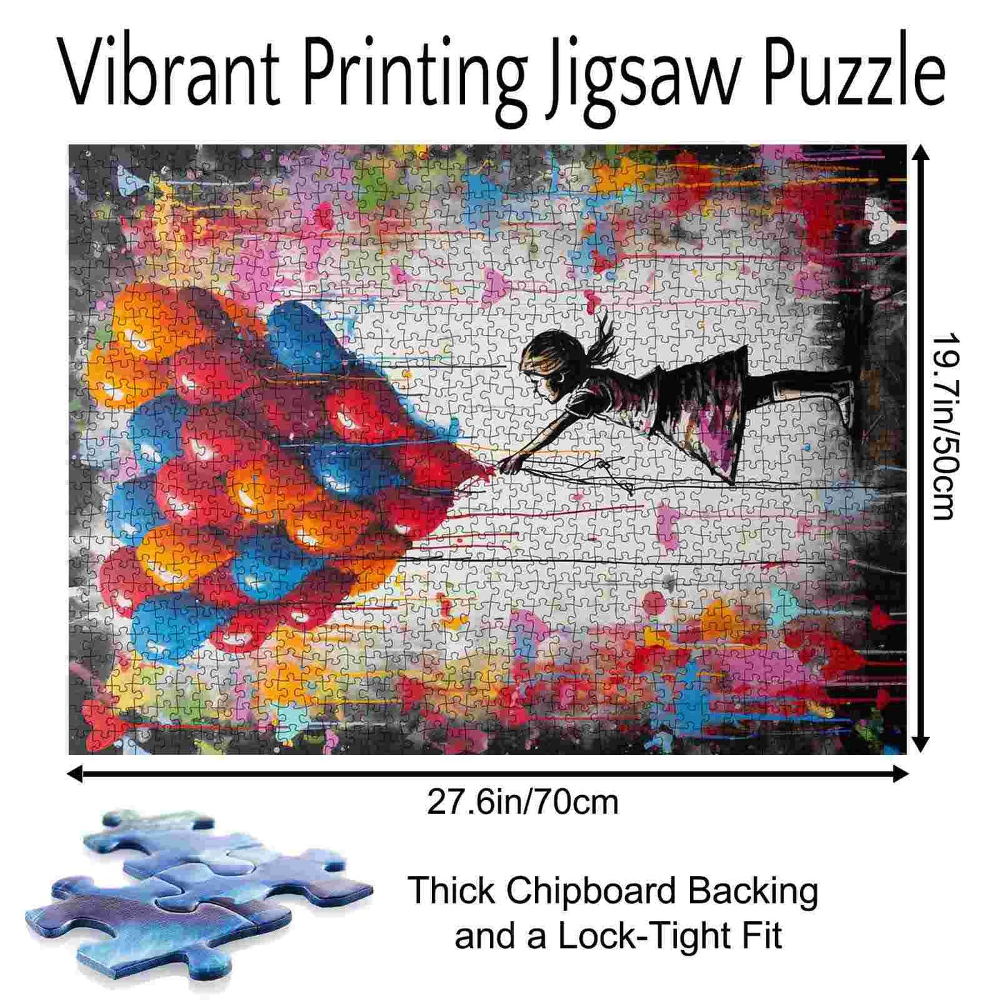 Little Girl with Colorful Balloon Jigsaw Puzzles