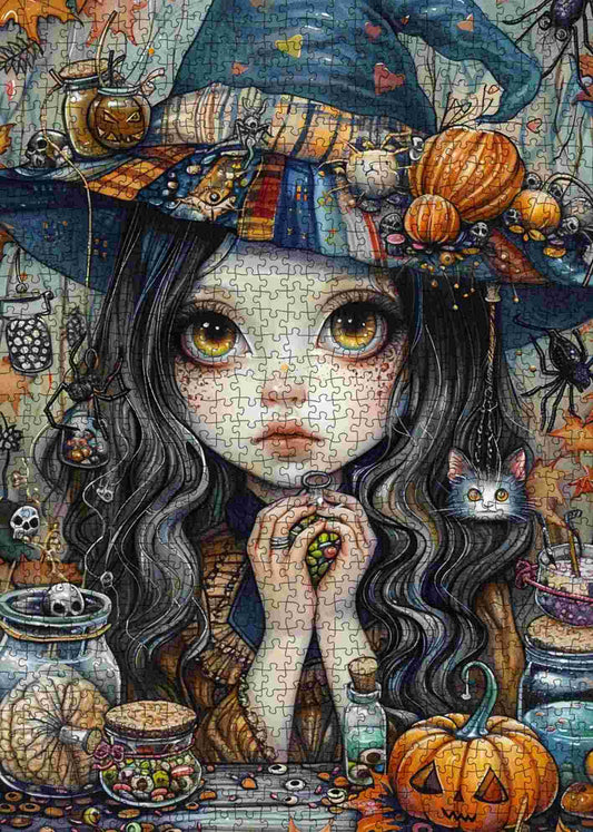 Little Witch and Halloween Magic Jigsaw Puzzle
