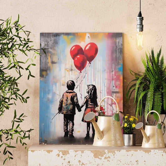 Little Girl and Boy Balloon Paint by Numbers