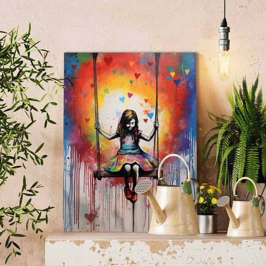 Little Girl on a Swing Paint by Numbers