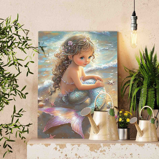 Little Mermaid on the Shore Paint by Numbers