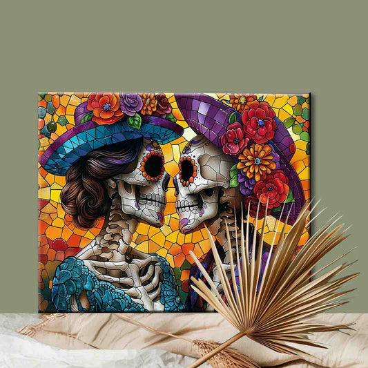 Loving Skeleton Couple Paint by Numbers