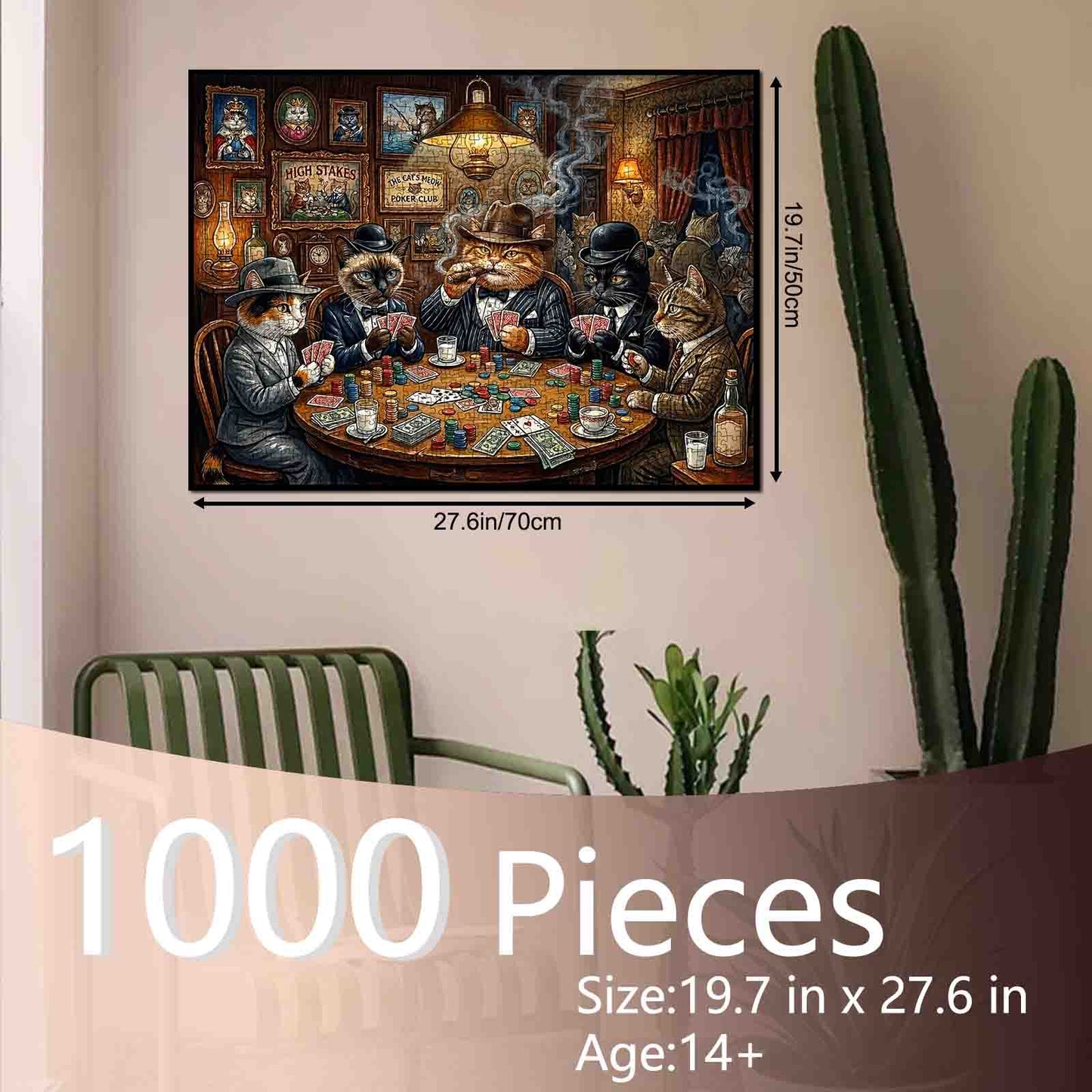 Mafia Cats Poker Night Jigsaw Puzzle