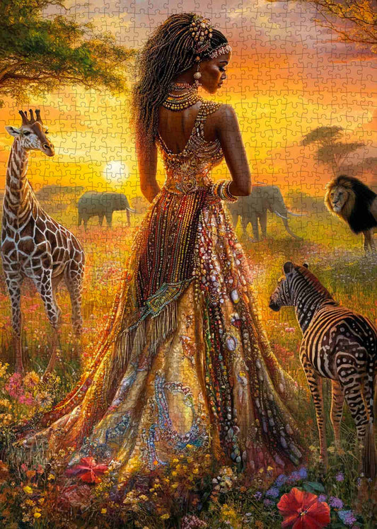 Majestic Beauty in African Sunset Jigsaw Puzzle