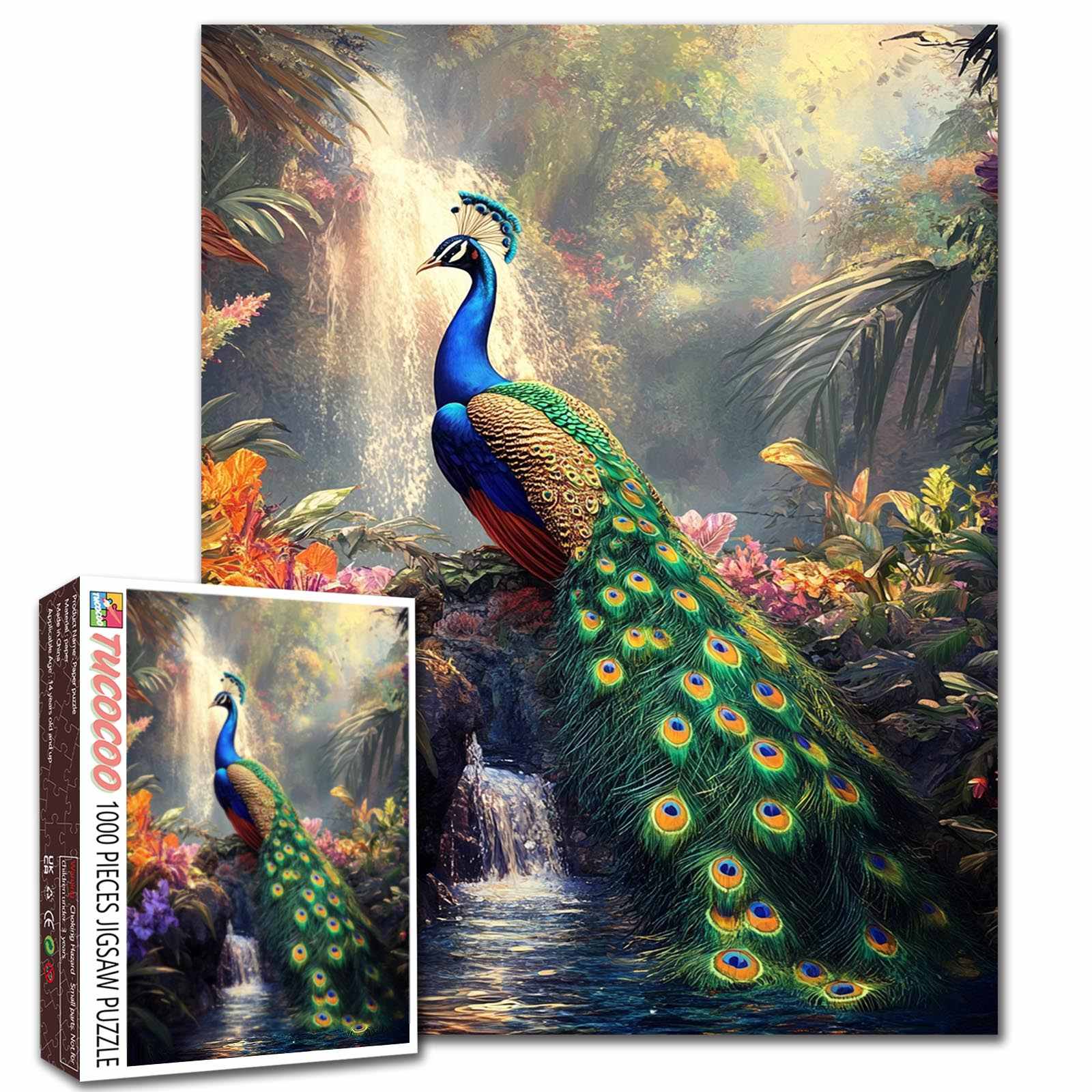 Majestic Peacock Garden Jigsaw Puzzle – Tucocoo