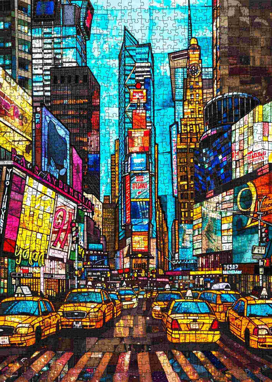 Manhattan City View Stained Glass Jigsaw Puzzles