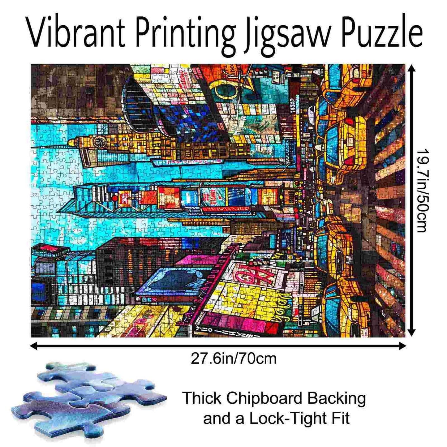 Manhattan City View Stained Glass Jigsaw Puzzles