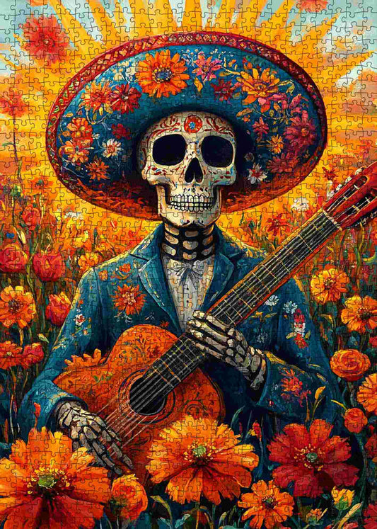 Mariachi Skeleton Playing Guitar Puzzle