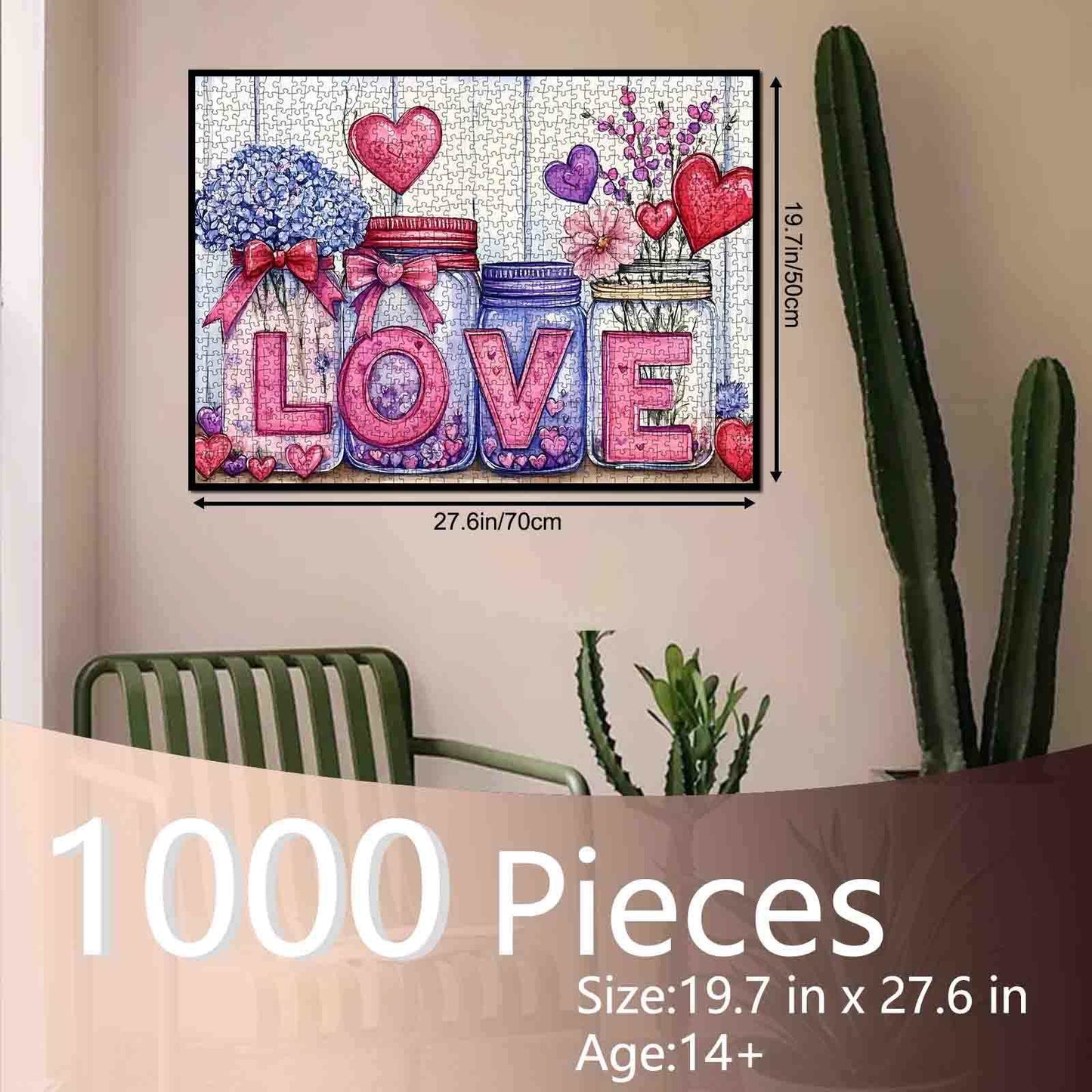 Mason Jar Love Art Jigsaw Puzzle