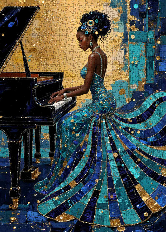 Midnight Elegance Piano Performance Jigsaw Puzzle