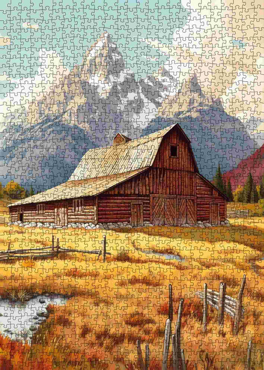 Mountain Barn Retreat Jigsaw Puzzle
