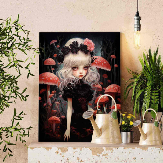 Mushroom Forest Girl Paint by Numbers