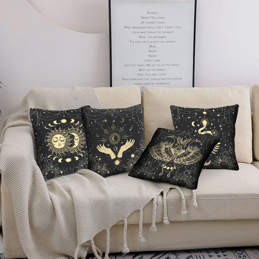Mystic Moon Sun Boho Pillow Covers Set