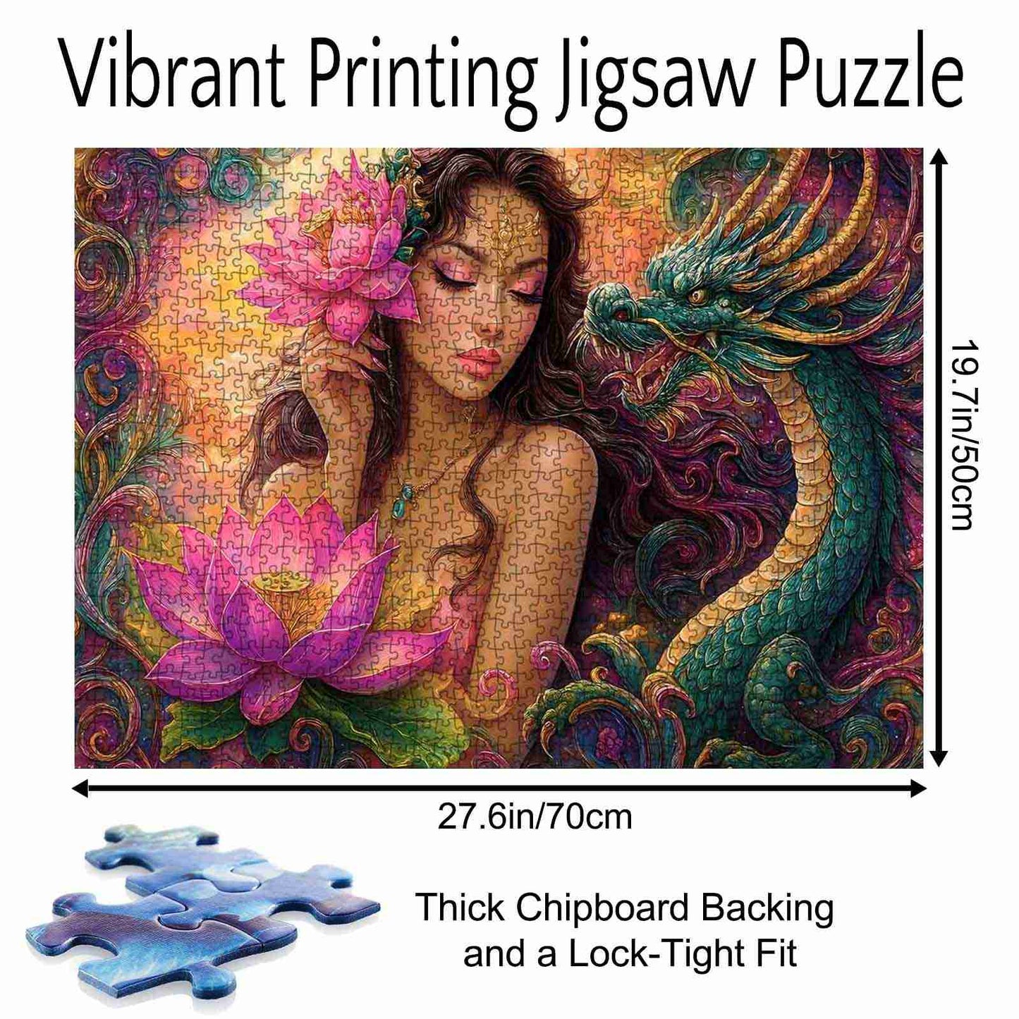 Mystical Beauty and Dragon Jigsaw Puzzle
