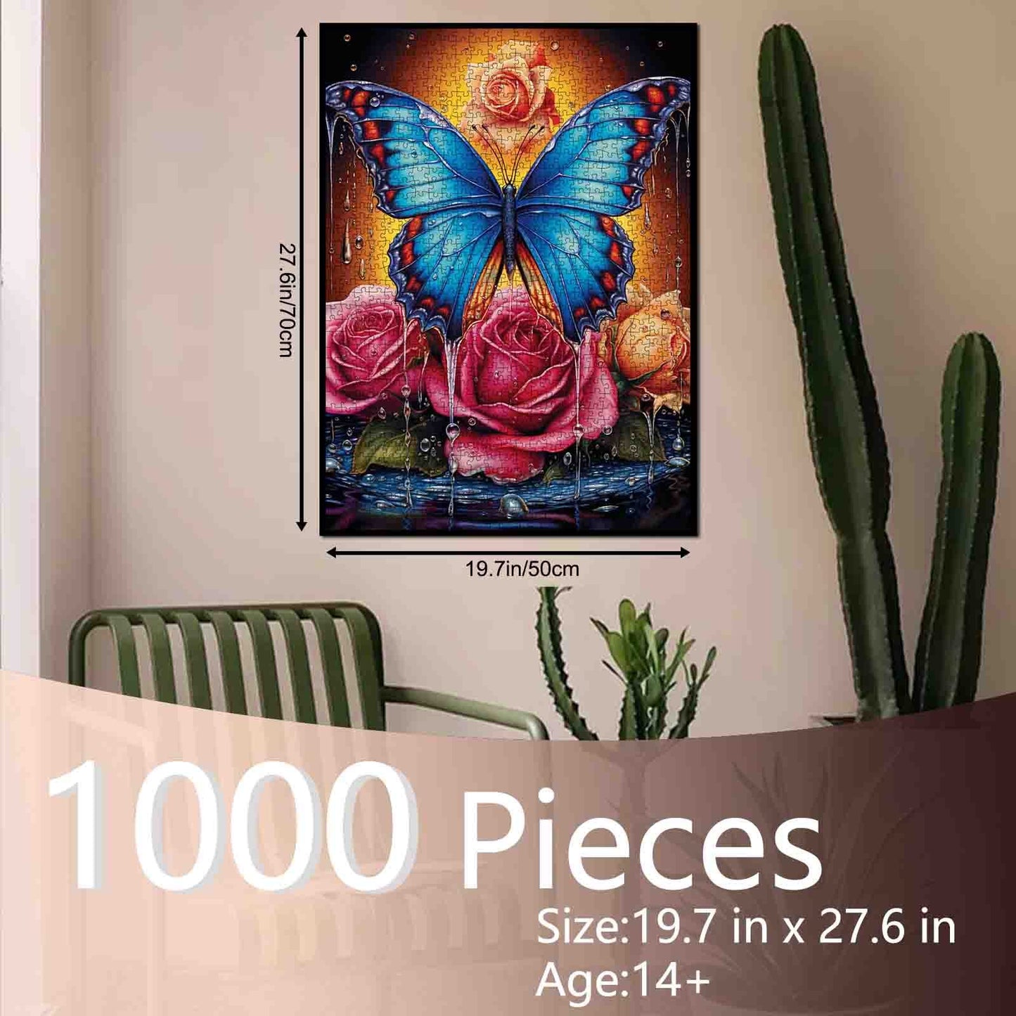 Mystical Butterfly and Roses Jigsaw Puzzle