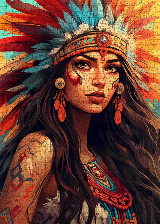 Native America Woman Jigsaw Puzzle