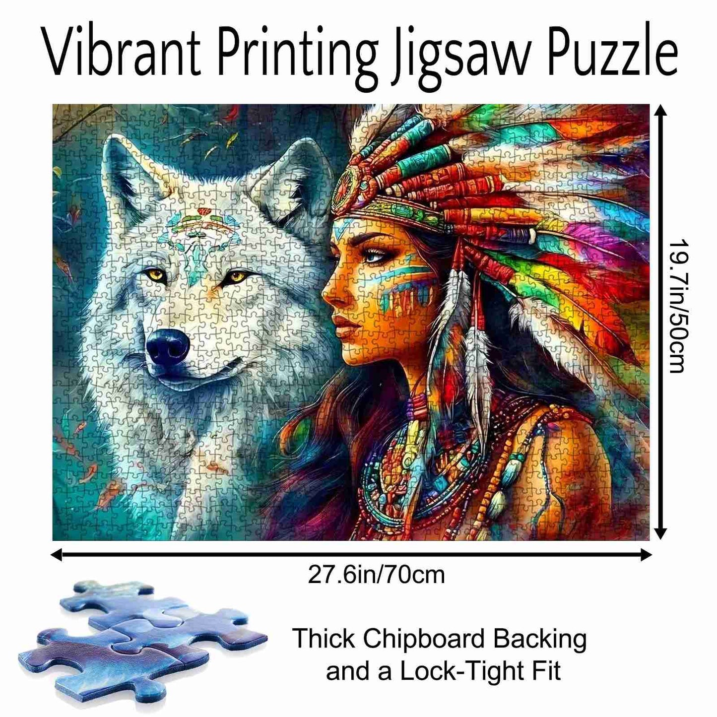 Native Spirit and Wolf Jigsaw Puzzle