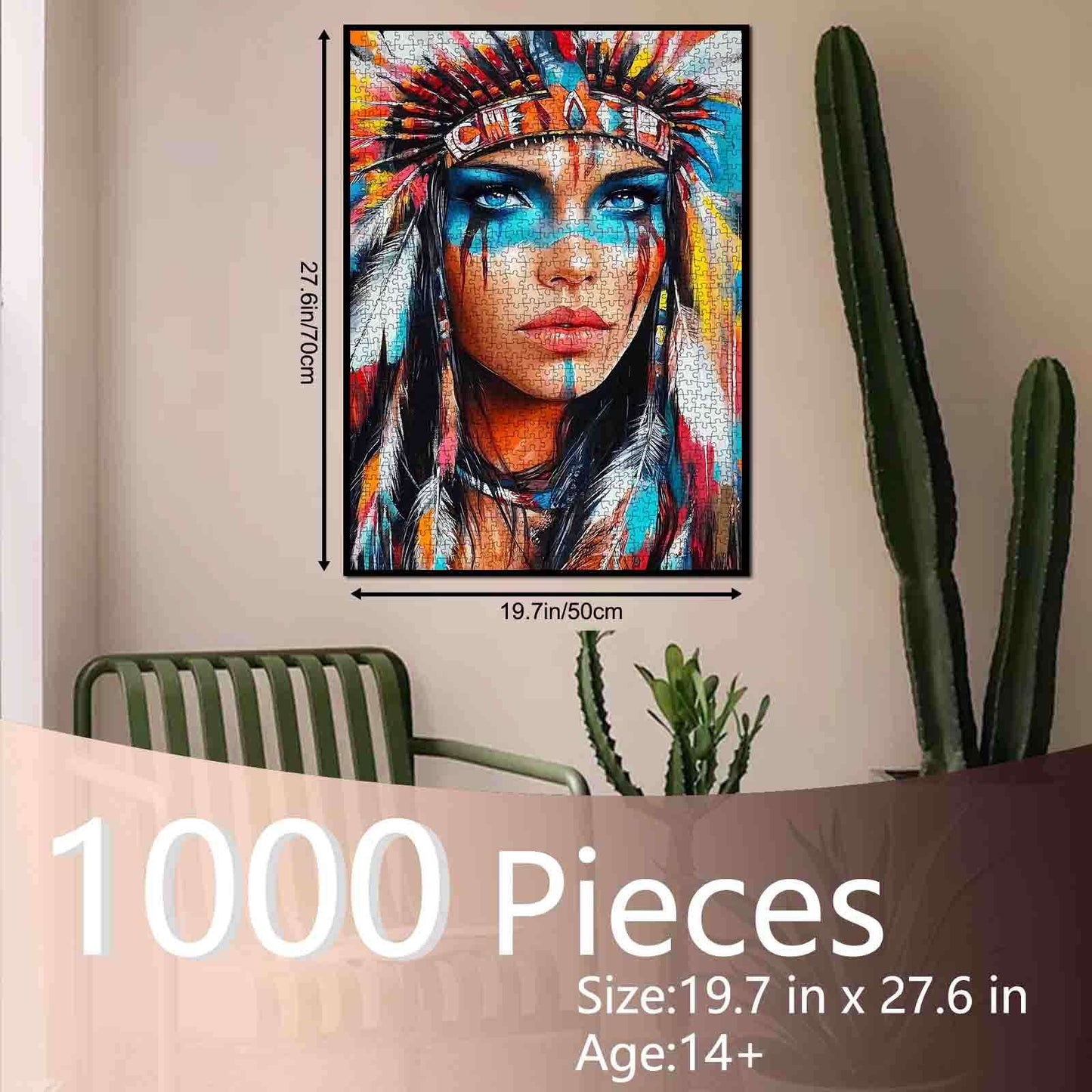Native Warrior Beauty Jigsaw Puzzle