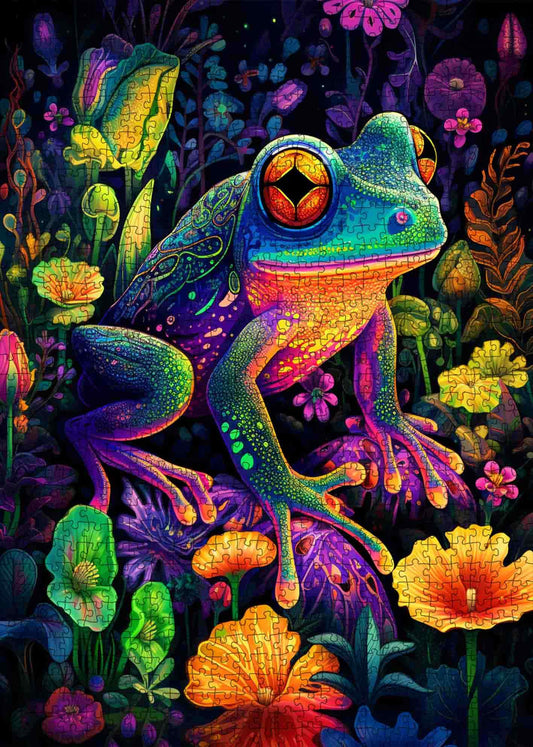 Neon Frog Fantasy Jigsaw Puzzle