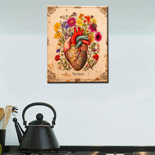 Flowers Around the Heart Paint by Numbers