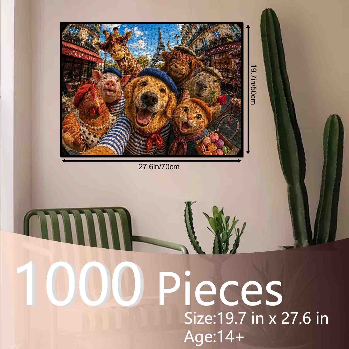 Paris Animal Friends Selfie Jigsaw Puzzle