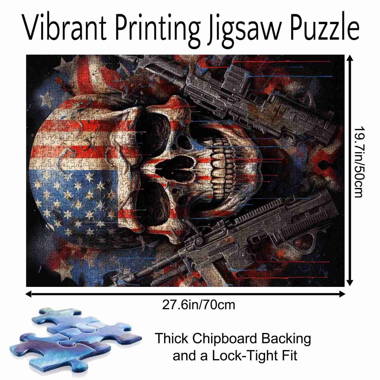 Patriotic Skull Fury Jigsaw Puzzle