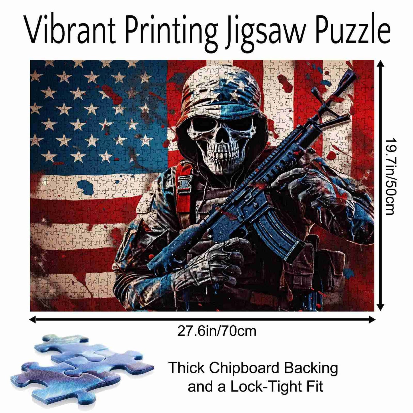 Patriotic Skull Warrior Jigsaw Puzzle