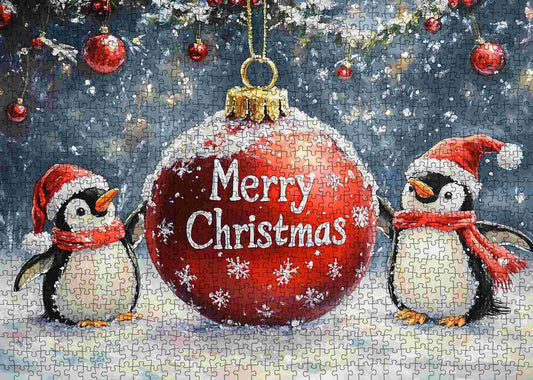 Penguin Holiday Wishes Jigsaw Puzzle