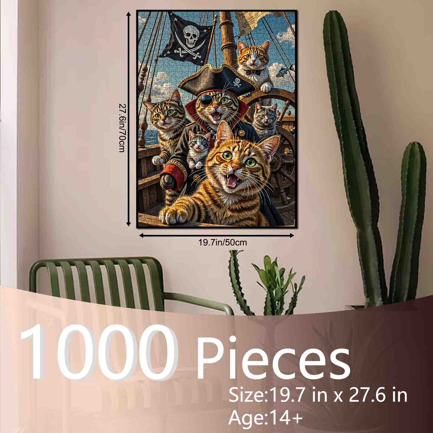 Pirate Cat Crew Adventure Ship Jigsaw Puzzle