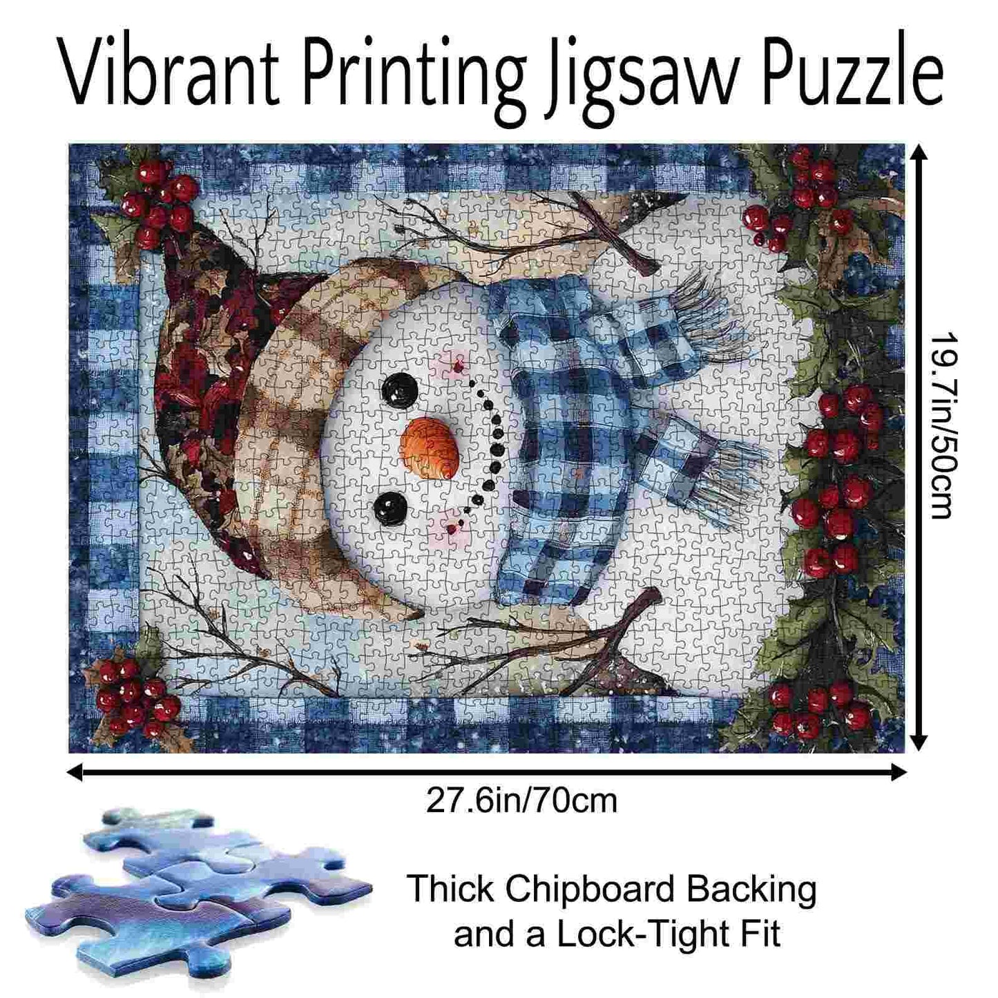 Plaid Scarf Snowman Jigsaw Puzzle