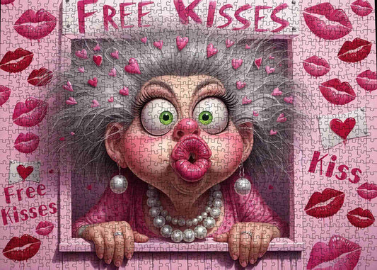 Playful Kiss Granny Window Jigsaw Puzzle
