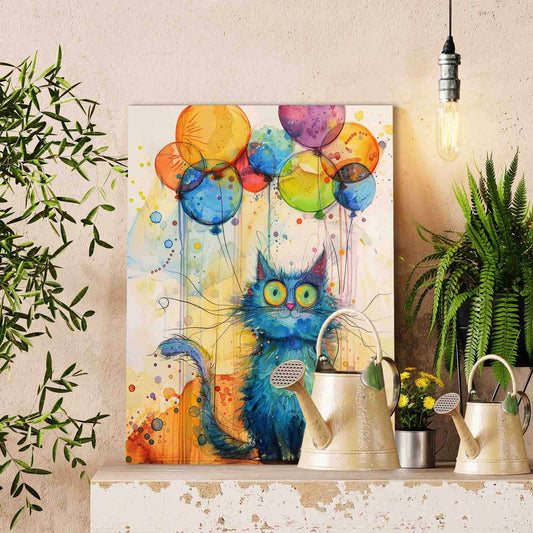 Playful Blue Cat Paint by Numbers
