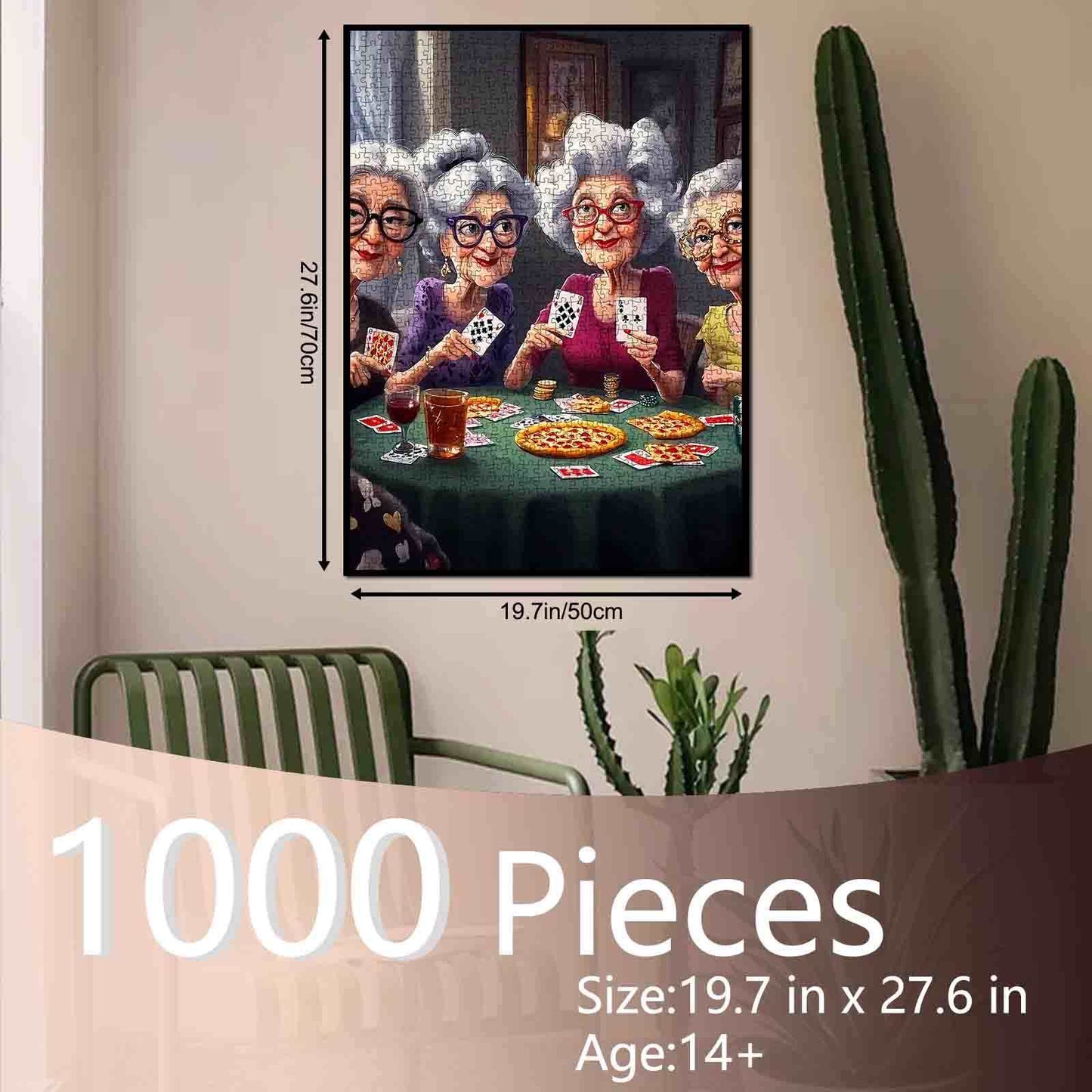 Poker Night with Grandmas Jigsaw Puzzle