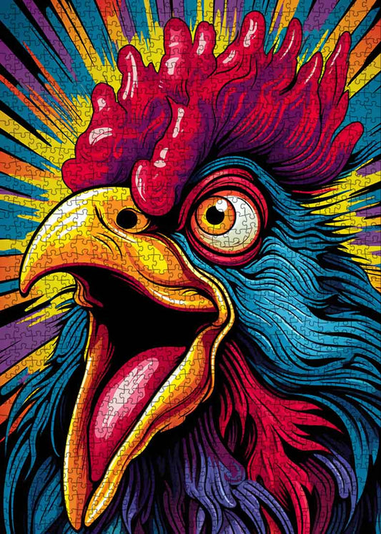 Pop Art Rooster Jigsaw Puzzle