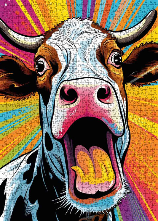 Pop Art Cow Jigsaw Puzzle