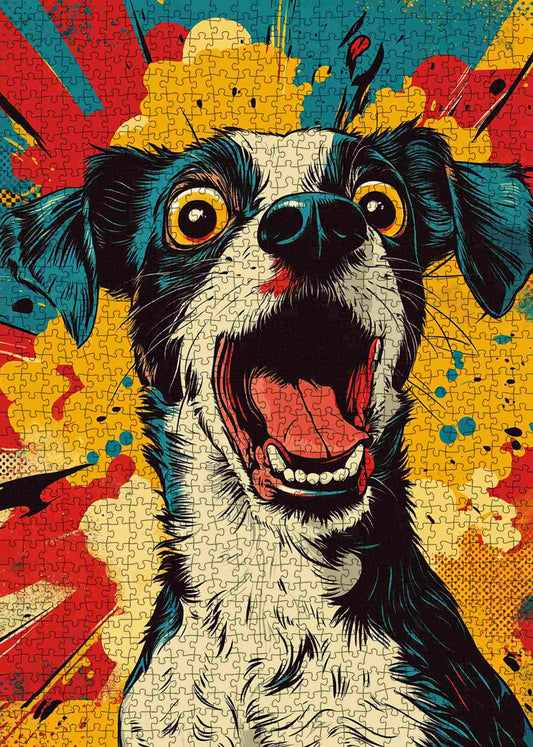 Pop Art Surprised Dog Jigsaw Puzzle